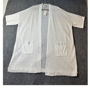 NWT Chico's Open Front Cardigan Duster Pockets Lightweight Knit Size Chico's 2/L